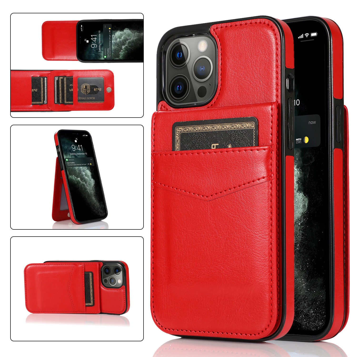 Luxury Flip Leather Wallet iPhone Case – Credit Card Holder, Kickstand, Premium & Durable Protection | Case for iPhone