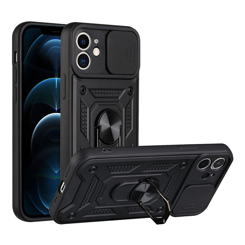 Shockproof Armor iPhone Case – Slide Camera Lens Protection, Rugged Full-Body Cover for iPhone Models