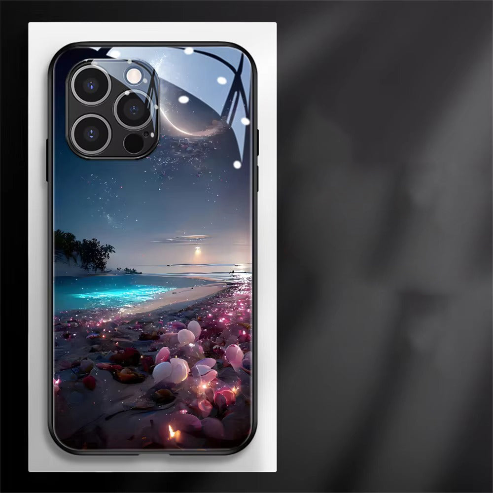 Premium Apple iPhone Case, MagSafe Compatible, Camera Lens and Screen Protection, Ultra Thin, Shockproof, Magnetic, Full All Around Protection, Galaxy LED Glass Cover