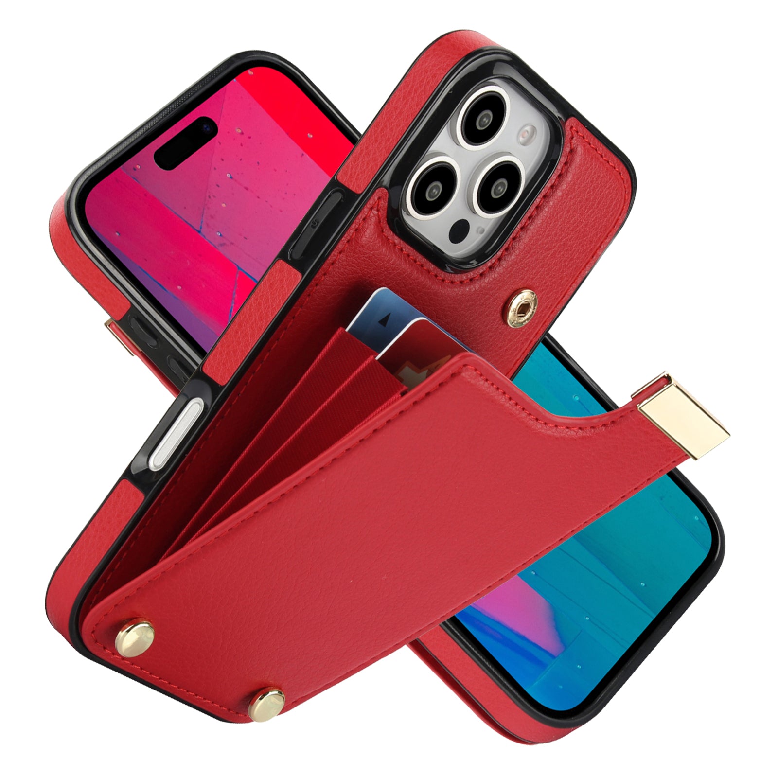 Shockproof Leather Wallet iPhone Case – Flip Cover with Card Holder, Secure Pocket, Durable Protection for iPhone Models