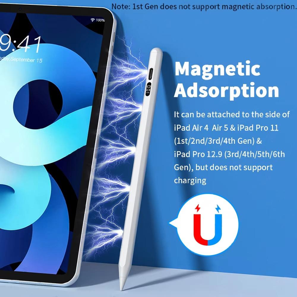 High Precision Stylus Pen for iPhone & iPad – Rechargeable Pencil with Power Display, and Navigation on Apple Devices