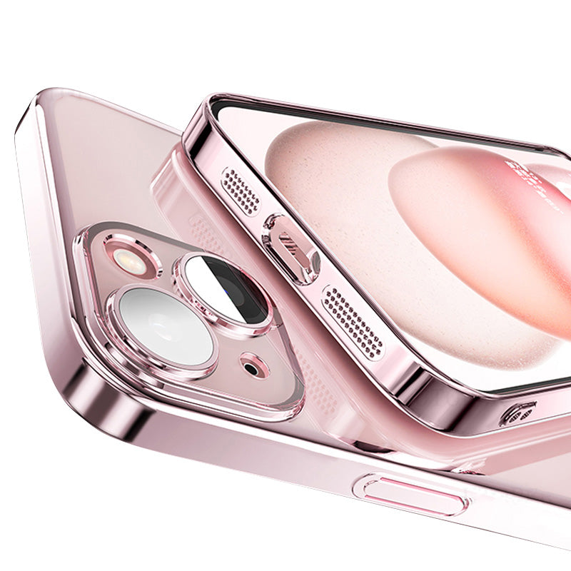 Luxury Transparent TPU iPhone Case – Ultra Thin, Plating Design, Soft Shockproof Cover, HD Lens Protection,