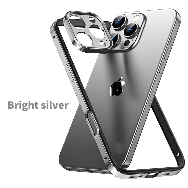 Luxury Hybrid Metal iPhone Case - Camera Protection, Silicone Frame, Aluminum Heat-Dissipating Bumper, | Case for iPhone