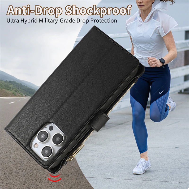 Luxury Leather Flip Phone Case – Premium Wallet, Bracket Protection, Elegant Cover with Card Slots, Durable & Functional