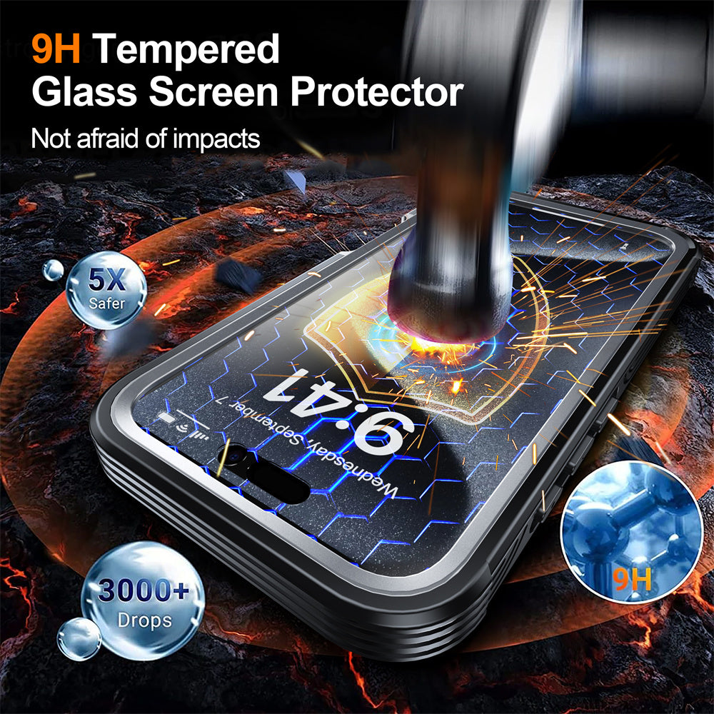 Full-Body Protection Magnetic iPhone Case – Tempered Glass MagSafe Shockproof Cover for iPhone Models, Durable and Stylish