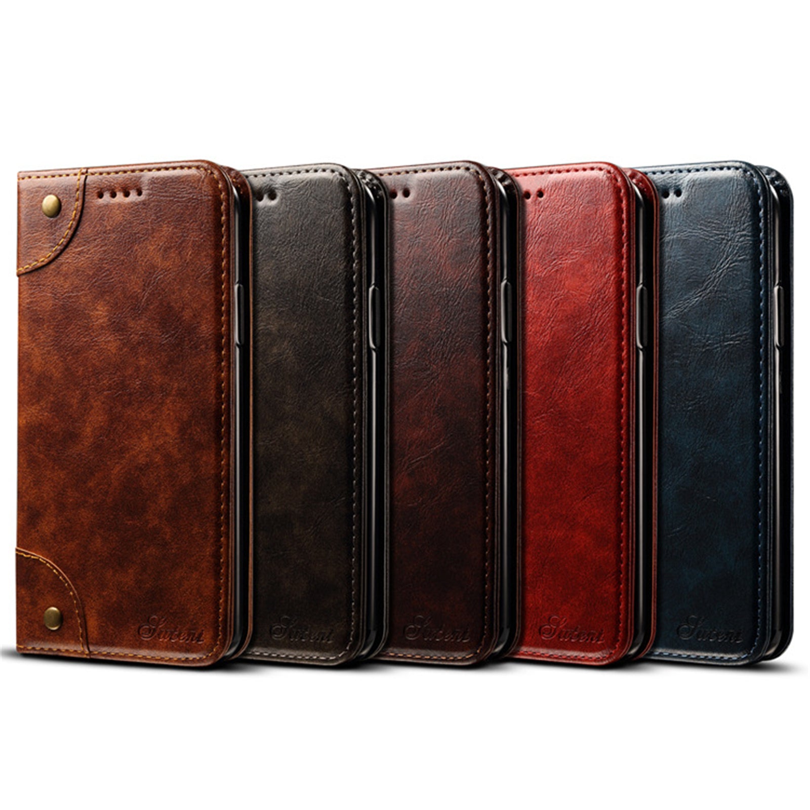 Retro Leather Wallet iPhone Case – Magnetic Closure, Card Slots, Shockproof Protection Durable PU Leather Cover for iPhone