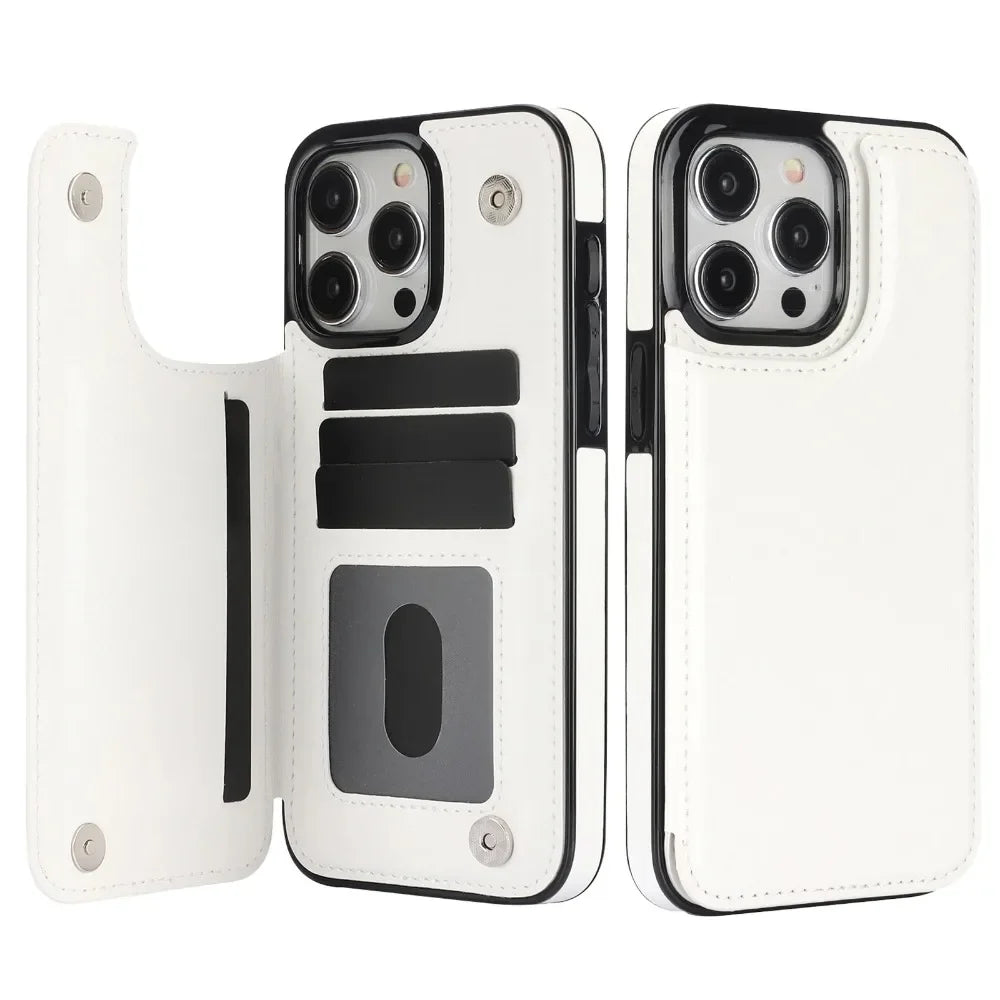 Luxury Wallet Flip iPhone Case – Cover with Card Slots, Secure Magnetic Closure, and Full Protection for Ultimate Convenience
