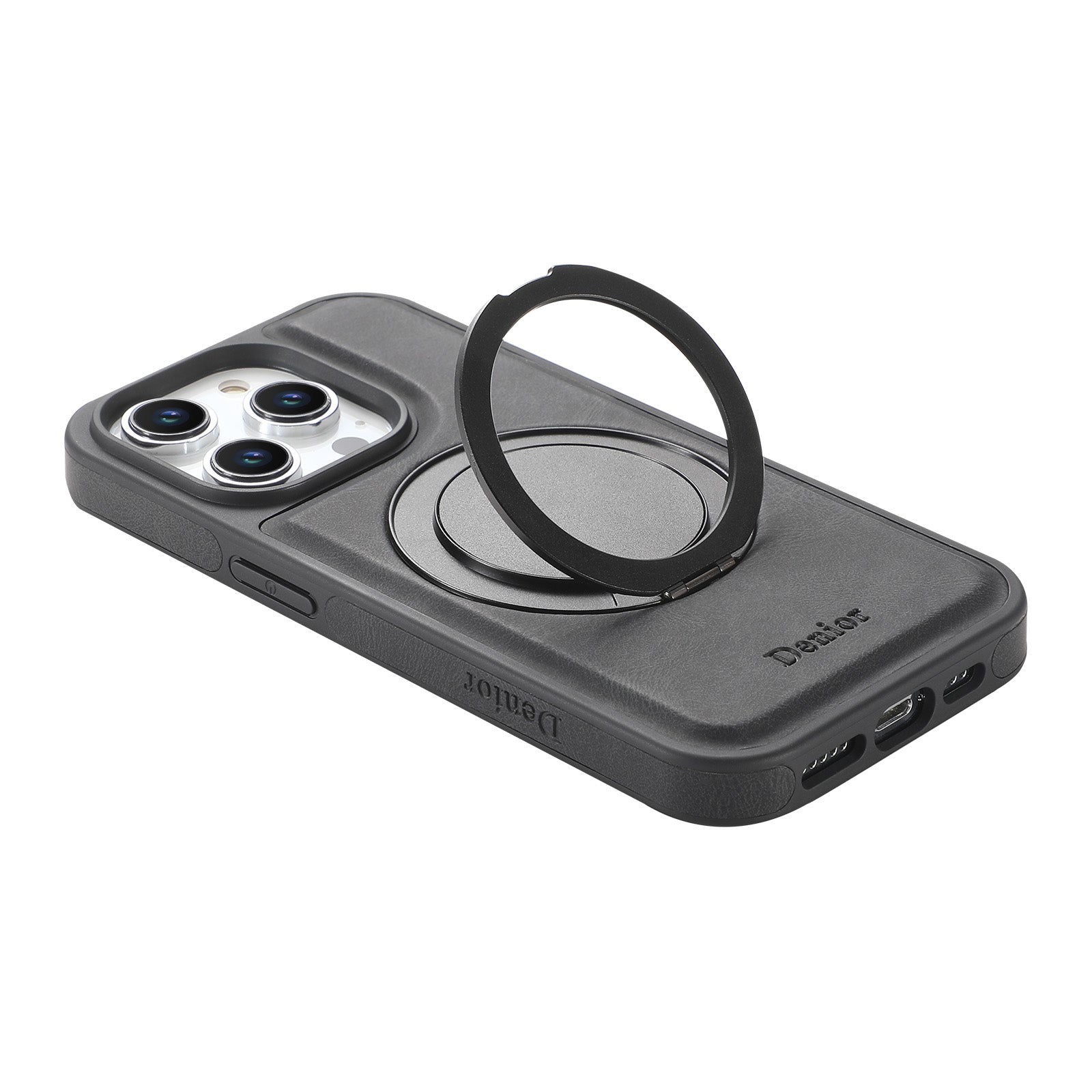 Luxury Magnetic Card Holder iPhone Case – 360° Rotating Stand, Multifunctional Leather Wallet, Shockproof Protection, MagSafe Compatible Cover for iPhone Models