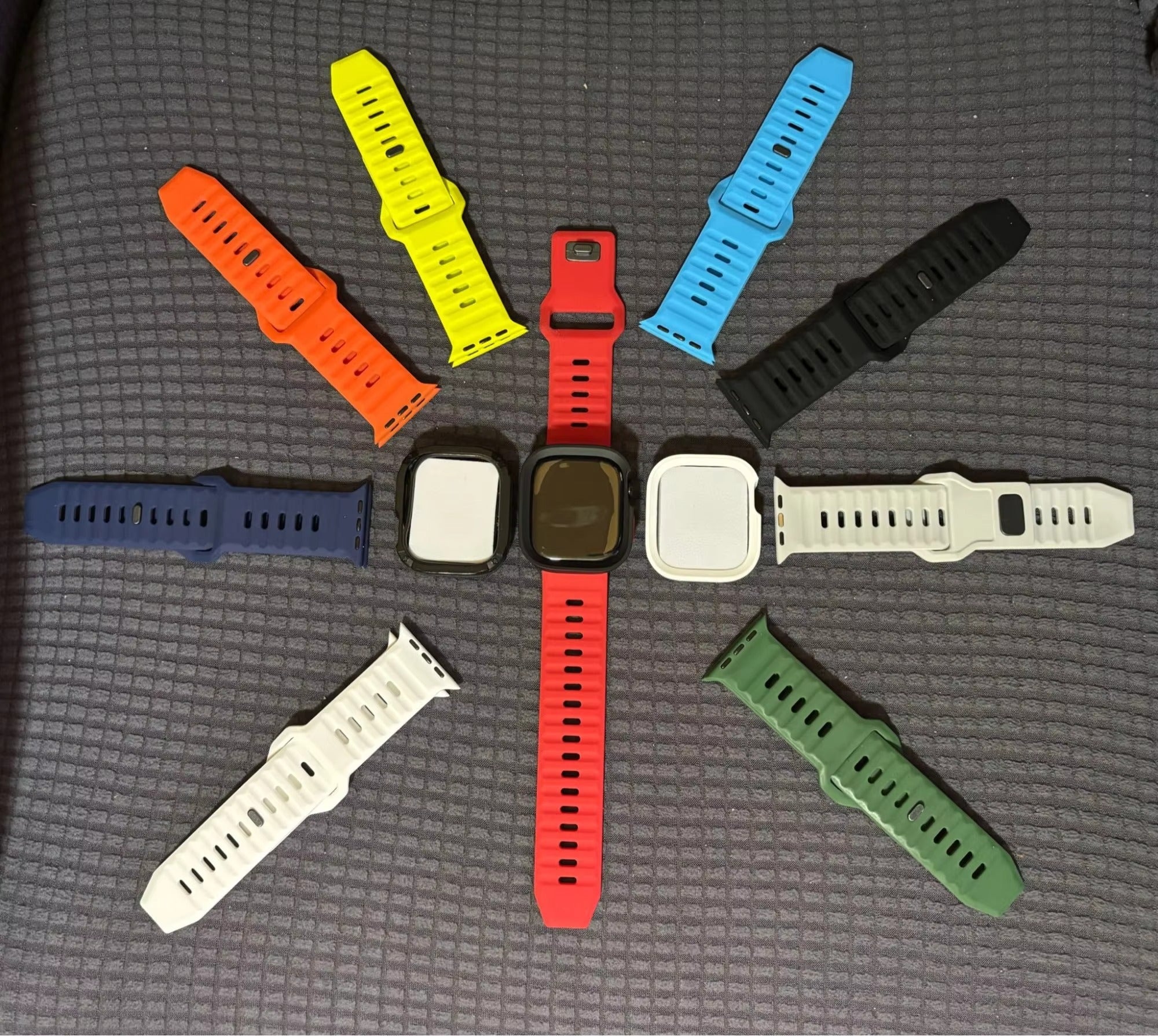Premium Silicone Sport Watch Band – Soft, Waterproof, Adjustable Strap Compatible with 38mm to 49mm Smartwatches, Breathable & Lightweight Design
