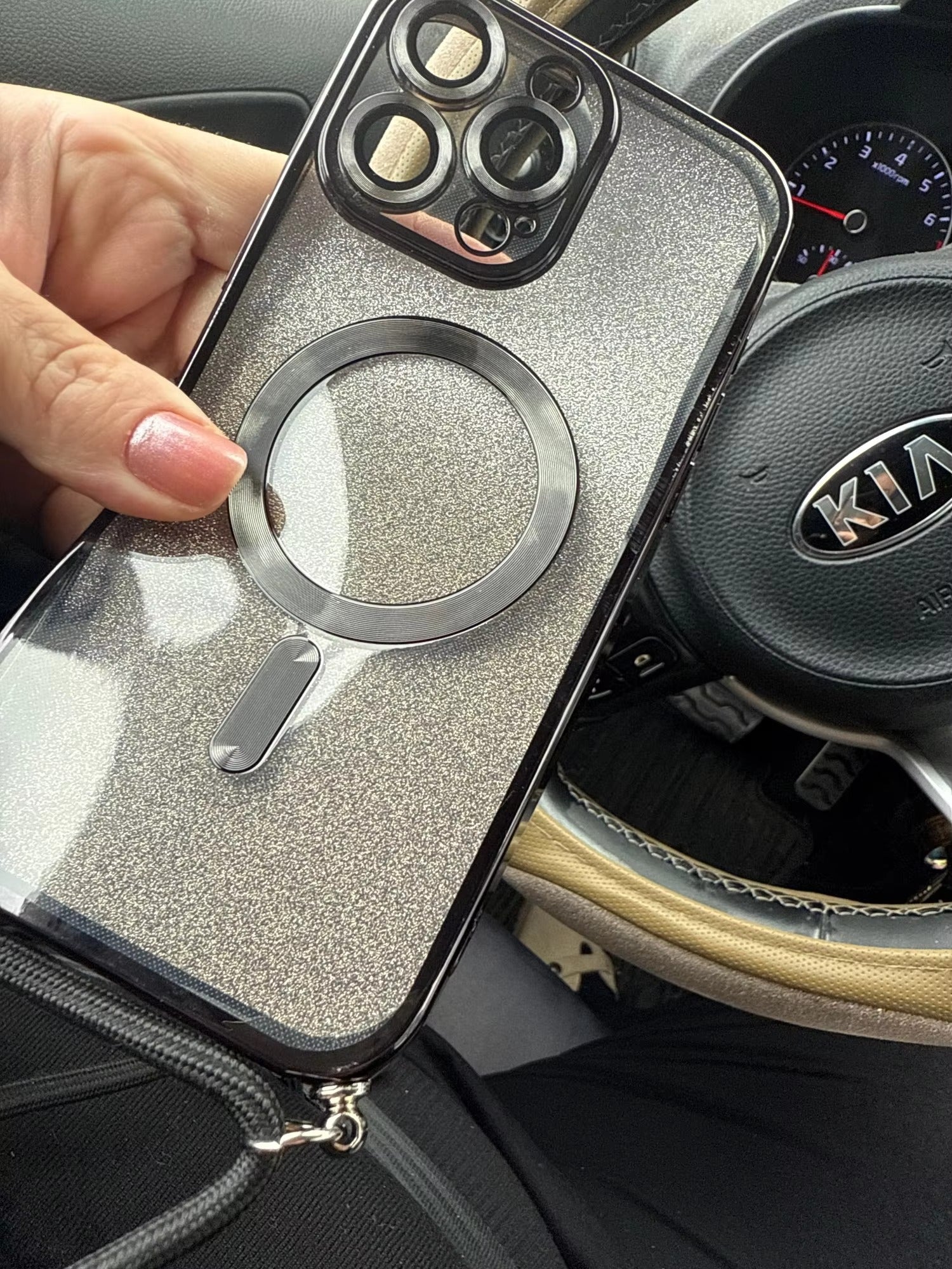 Luxury Apple iPhone Case, MagSafe Compatible, Camera Lens & Screen Protection, Ultra Thin, Shockproof, Magnetic Full All Around Cover – Glitter Crossbody Plating TPU Soft Back Case