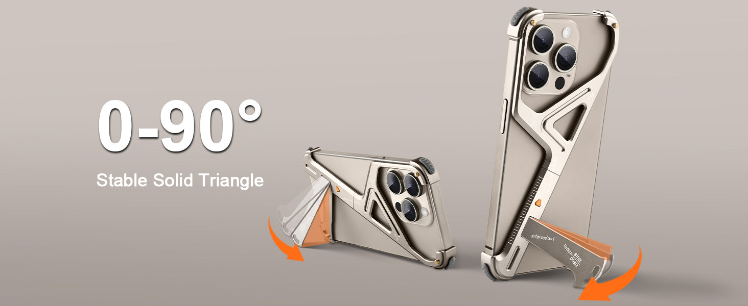 Luxury Geometric Metal iPhone Case – Aluminum Alloy Shockproof Cover with Stand for iPhone Models Stylish and Durable Design