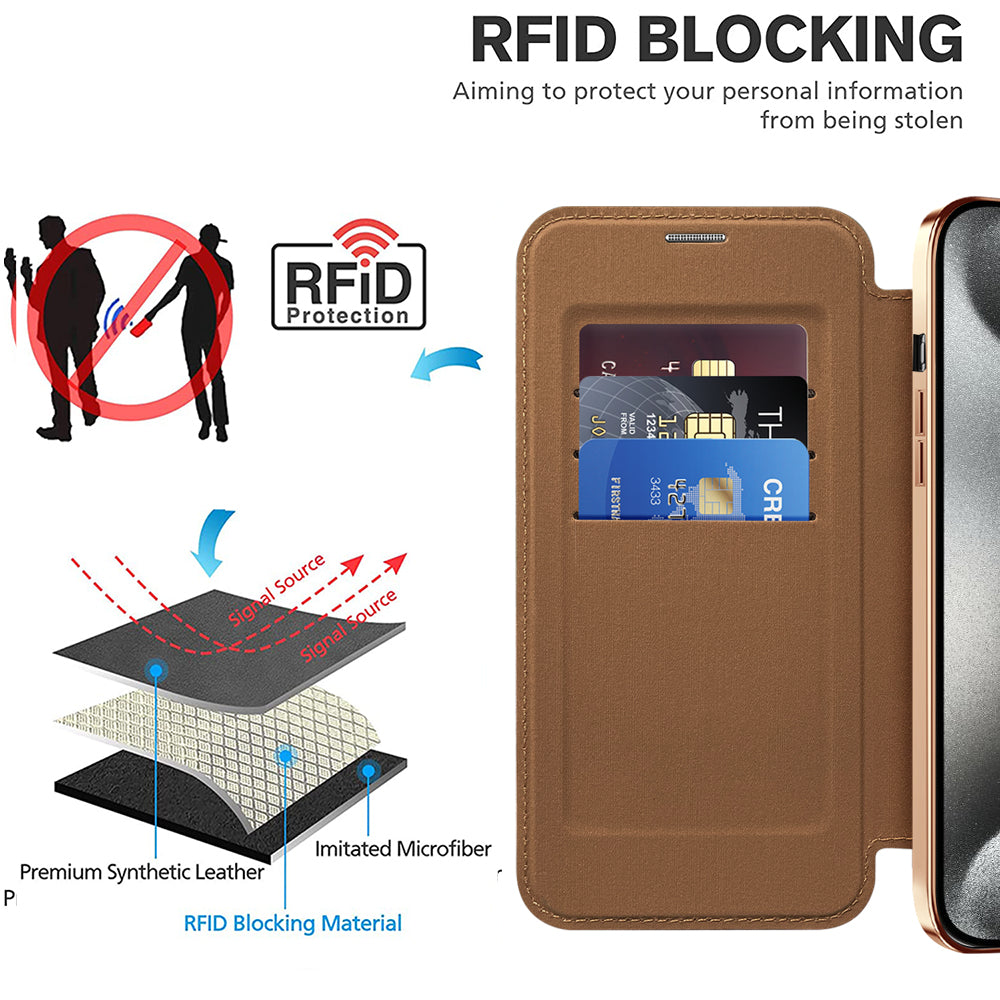 Luxury MagSafe Wallet iPhone Case – Grid Leather Flip Cover, Magnetic Card Holder, Shockproof Protection, Wireless Charging Compatible, Premium Design for iPhone Models