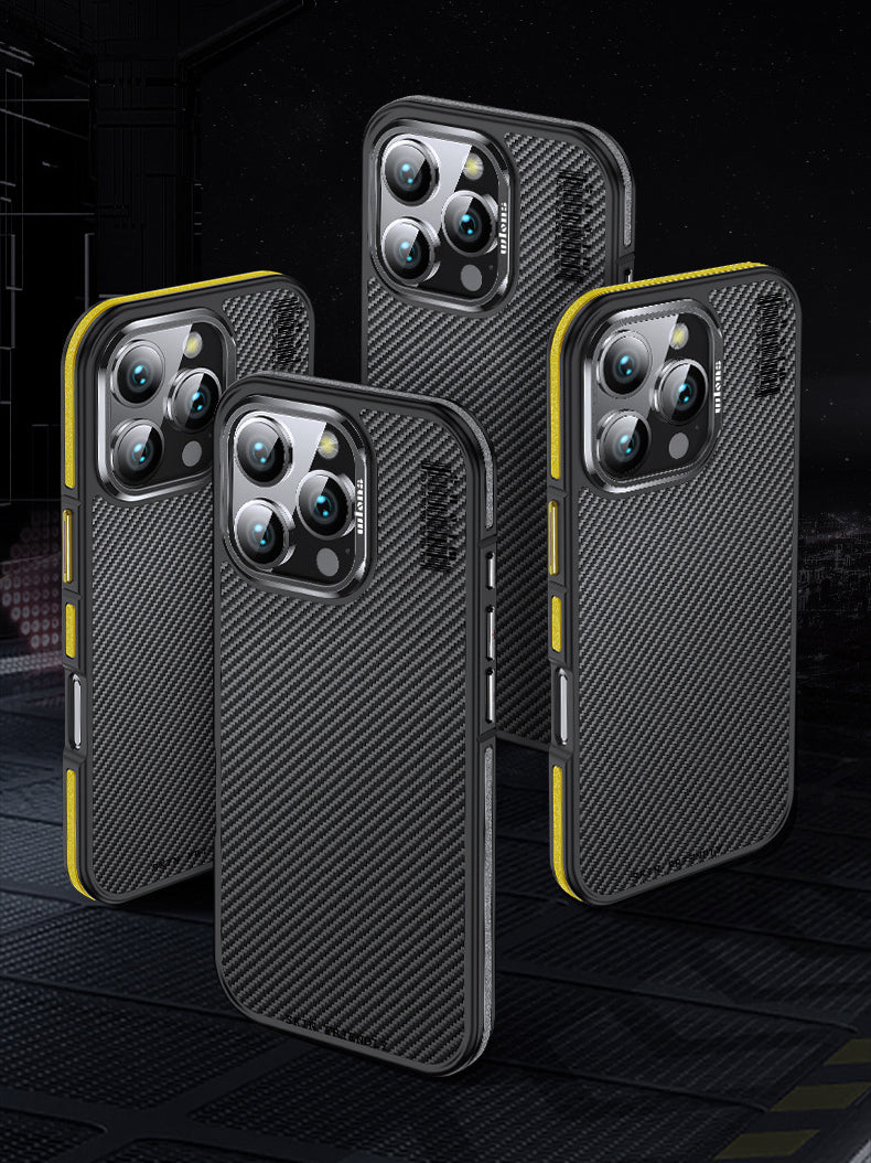 Premium 100% Aramid Fiber Kevlar iPhone Case – 600D Lightweight Compatible Ultra-Thin Protective Cover for iPhone Models