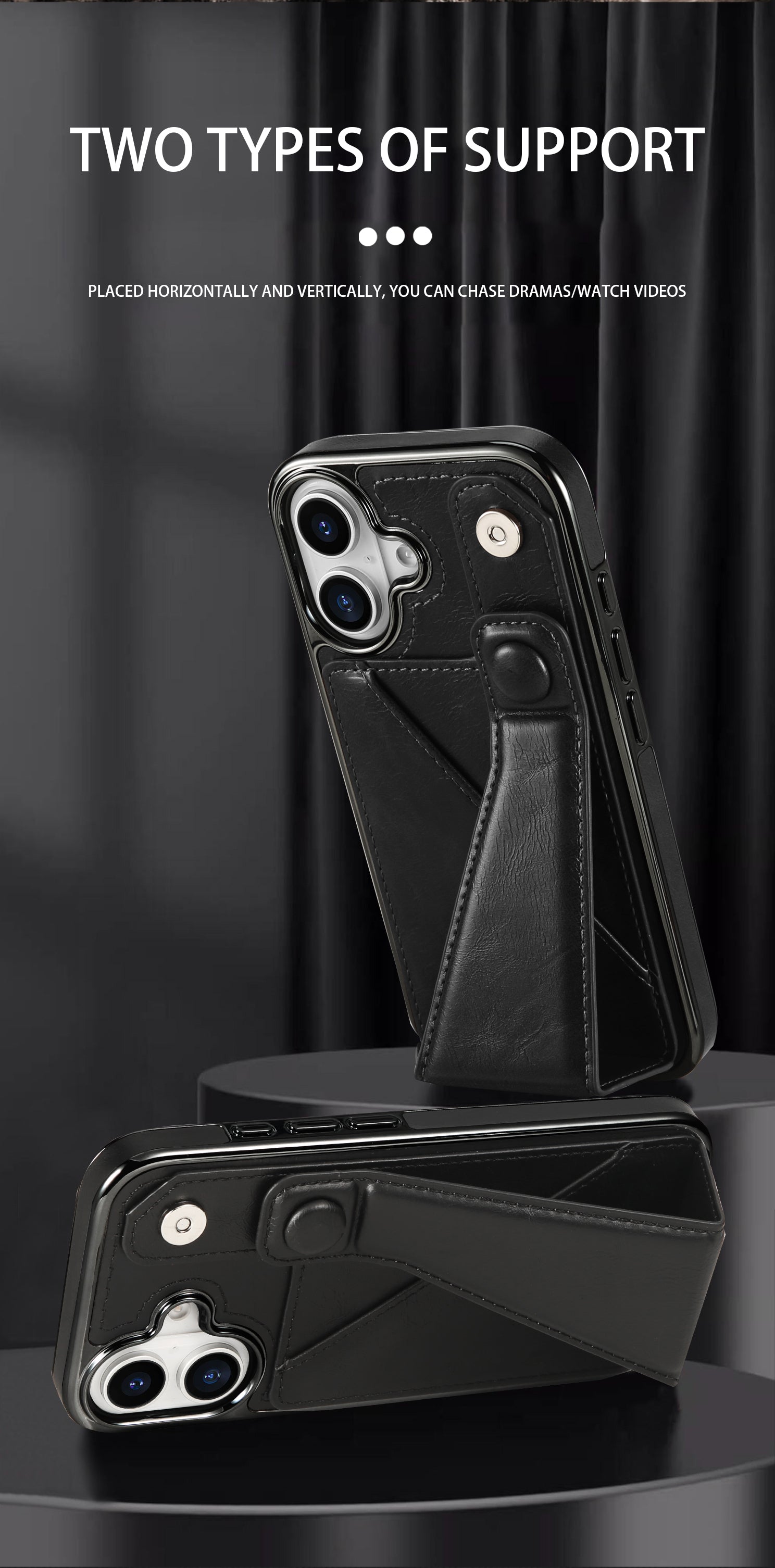 Luxury Electroplated Leather iPhone Case – Stand Card Holder, Premium Anti-Fall Protection, Stylish Design, and Durable Cover for Ultimate Convenience