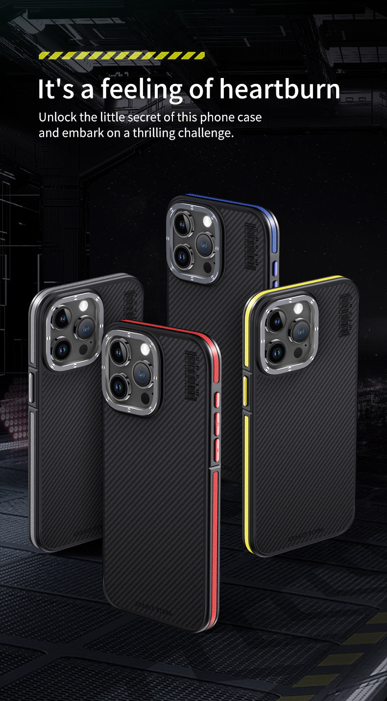 Premium 100% Aramid Fiber Kevlar iPhone Case – 600D Lightweight Compatible Ultra-Thin Protective Cover for iPhone Models