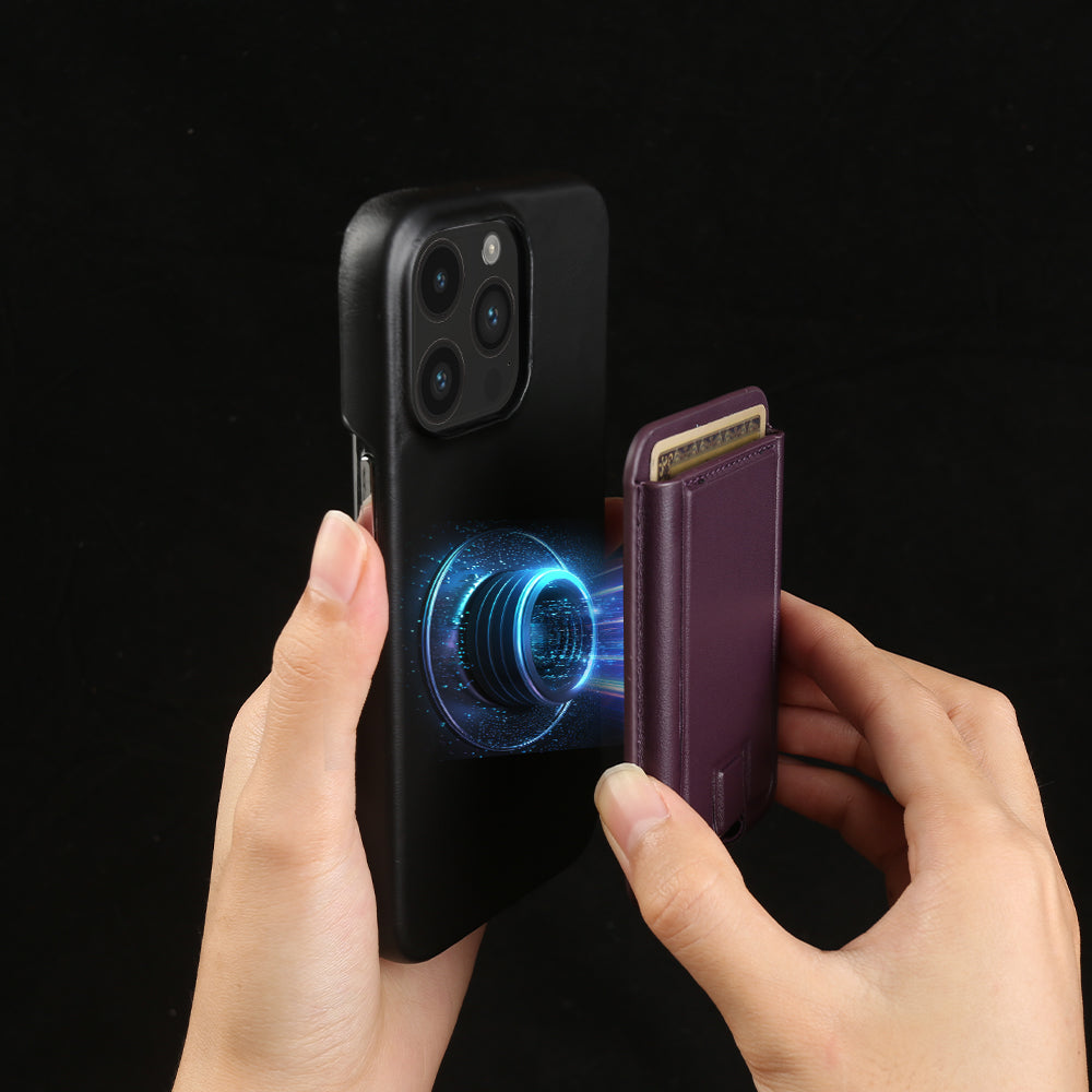 Luxury MagSafe Wallet iPhone Case– Genuine Leather, Magnetic Wireless Charging, Card Holder, Shockproof Protection, Premium Design for iPhone Models