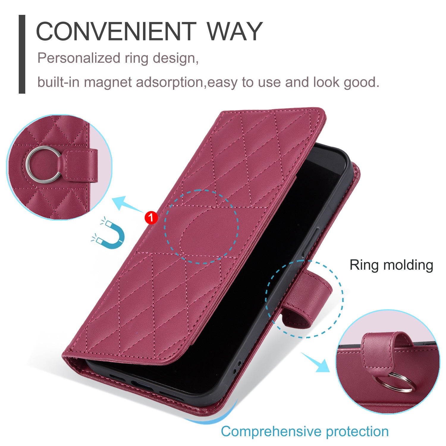 Luxury Leather Flip Phone Case – Premium Wallet, Bracket Protection, Elegant Cover with Card Slots, Durable & Functional