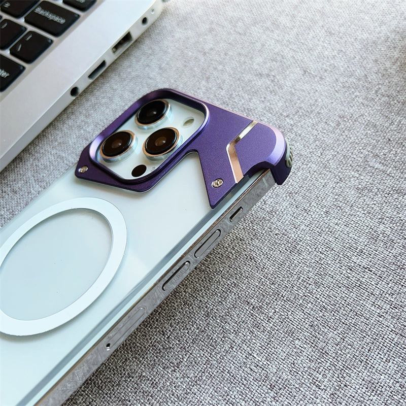 Aluminum Alloy Frameless - Metal Bumper, Transparent PC Back, Magnetic Wireless Charging Compatible | Case for iPhone