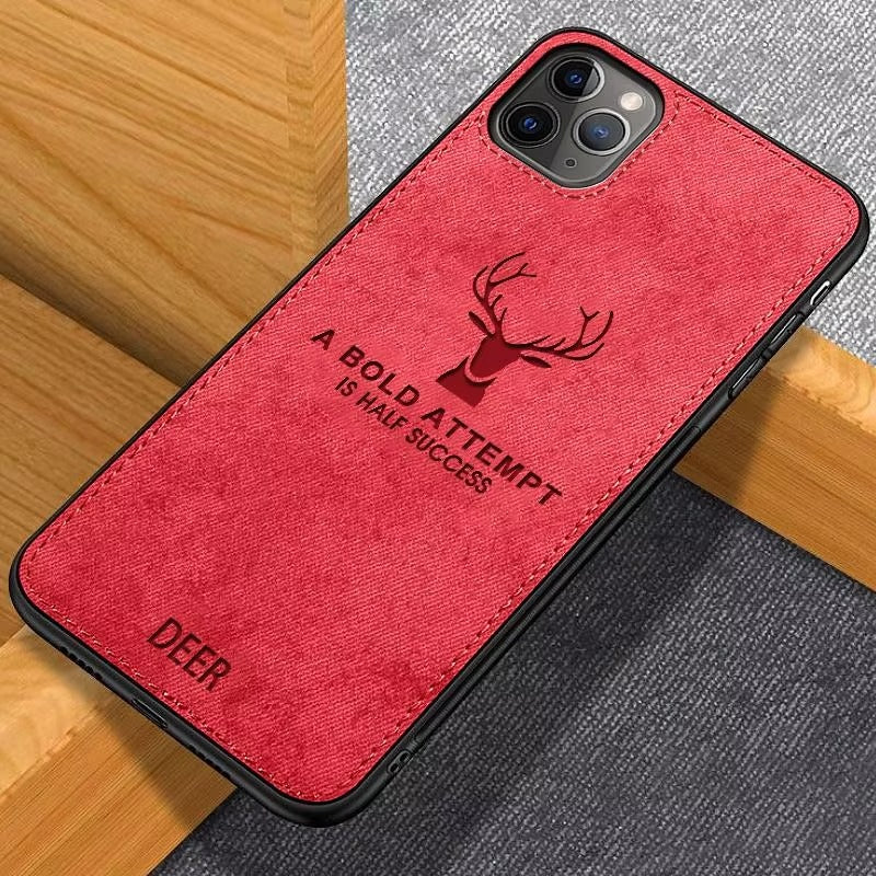 Luxury Textured Canvas iPhone Case with MagSafe Support, Shock-Absorbing Bumper Frame, Leather Feel Grip, Drop Protection