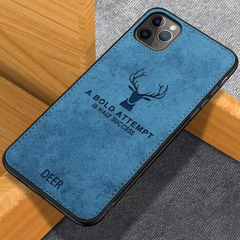 Luxury Textured Canvas iPhone Case with MagSafe Support, Shock-Absorbing Bumper Frame, Leather Feel Grip, Drop Protection