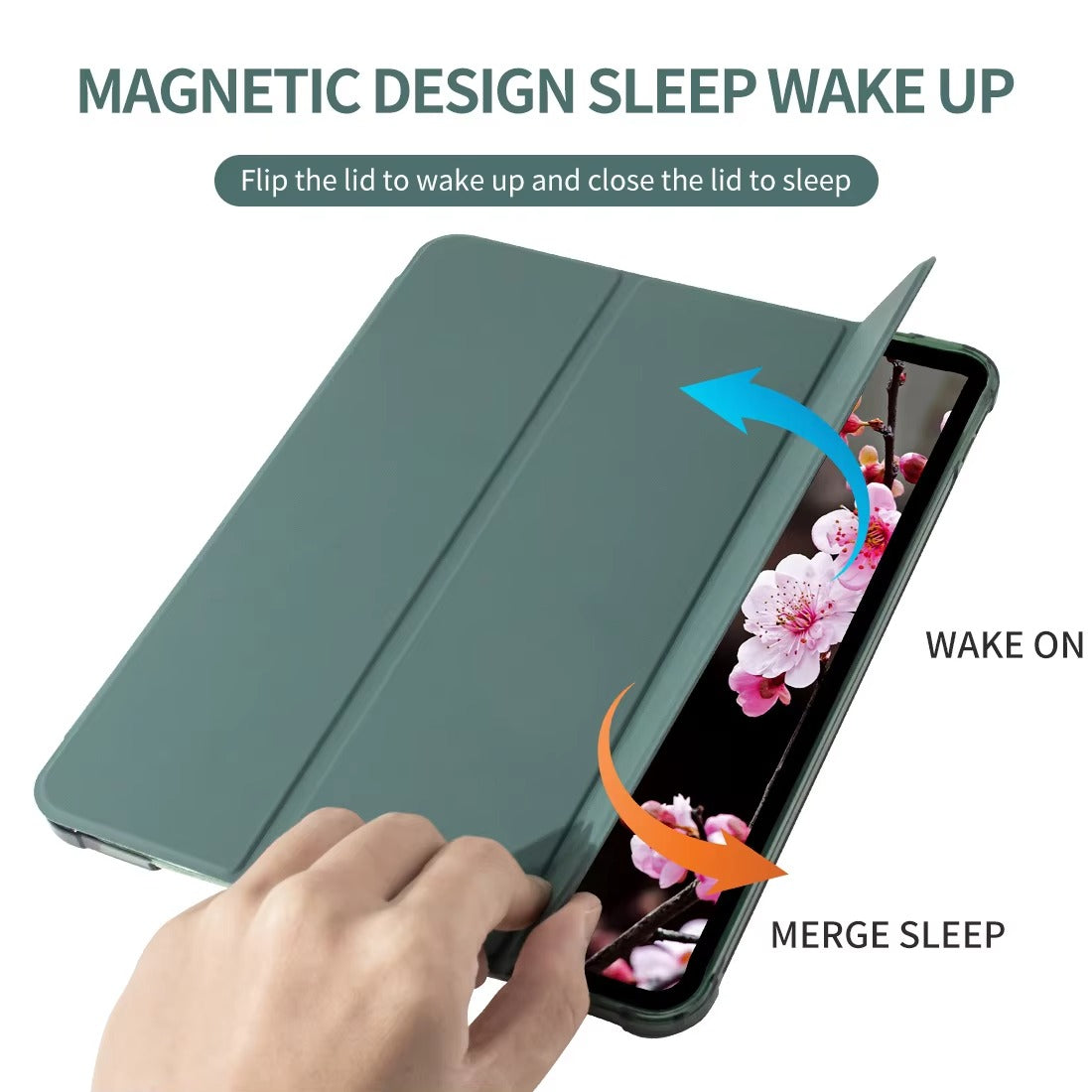 High Quality iPad Case with Pencil Holder Magnetic Cover, Auto Sleep/Wake, Compatible with 10.2", 10.5", 10.9", 11" Tablets