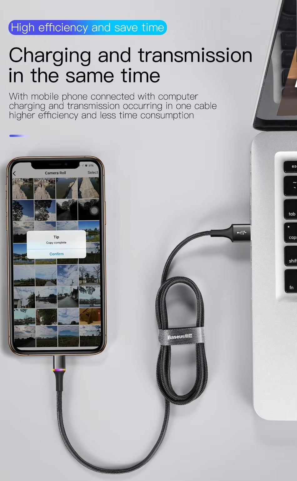 Premium, LED USB Cable for iPhone – Fast Charging Lightning Cord for iPad, iPhone Devices, Data Transfer Wire, Durable Phone