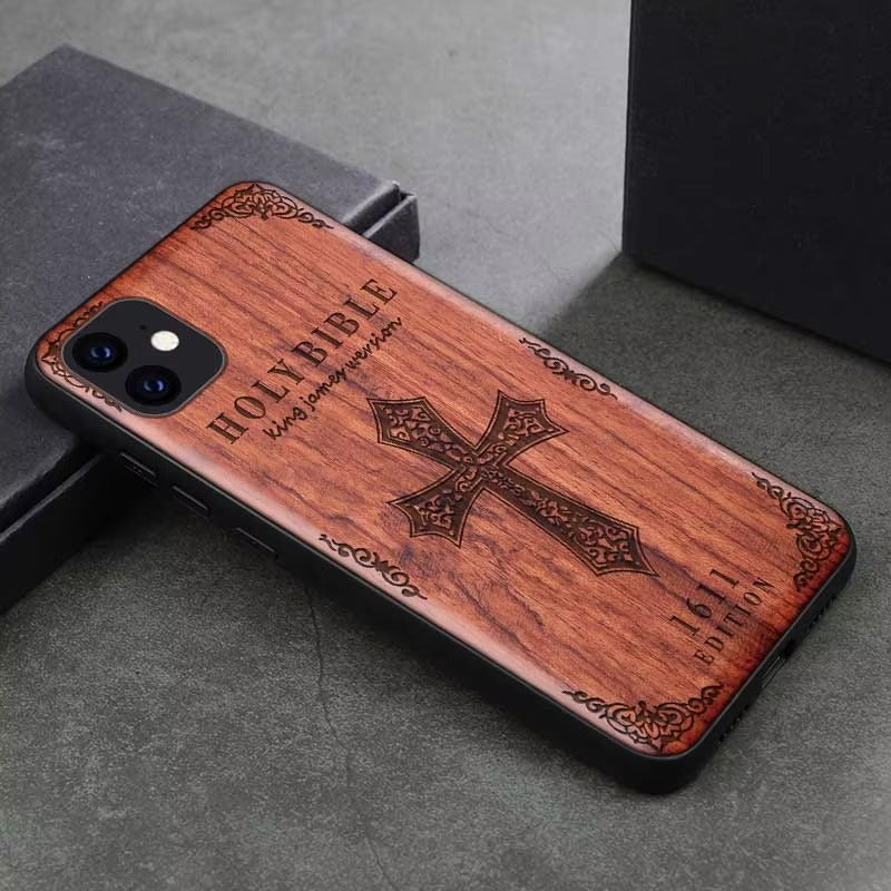 Premium Apple iPhone Case, MagSafe Compatible, Camera Lens Protection, Screen Protection, Ultra Thin, Real Wood Cover