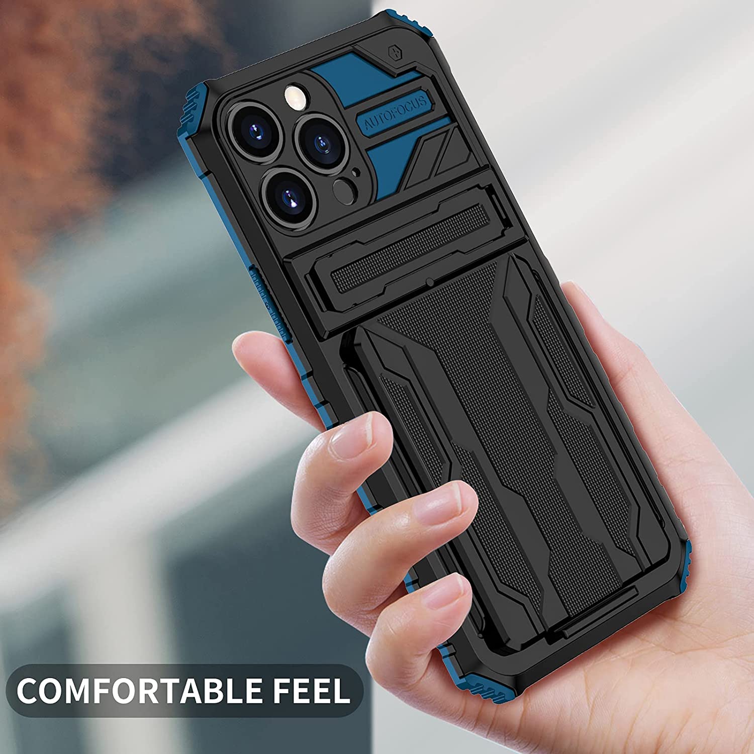 Shockproof Card Holder iPhone Case – Kickstand, Camera Protection, Durable Cover for iPhone Models