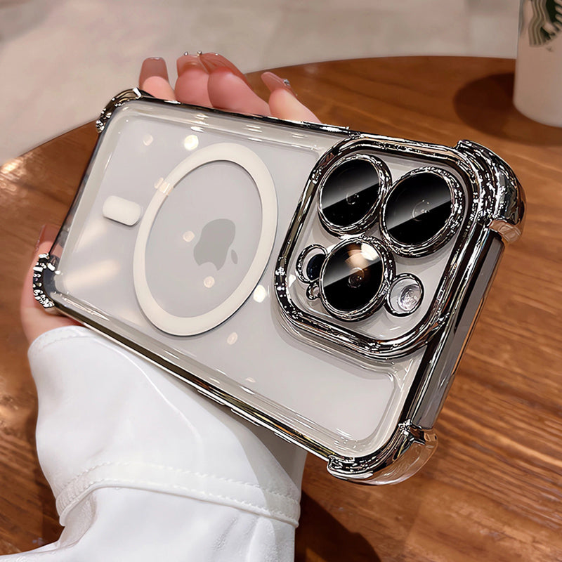 Plating Shockproof MagSafe iPhone Case - Airbag Protection, Magnetic Wireless Charging, Anti-Shock Durable Case for iPhone