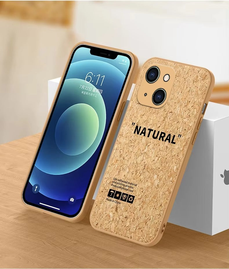 Luxury Apple iPhone Case, MagSafe Compatible, Camera Lens and Screen Protection, Ultra Thin, Shockproof, Magnetic, Full All Around Protection, Cork Wood Soft Cover