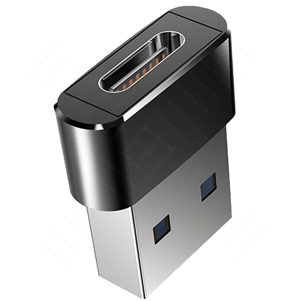 High Quality USB to Type-C Charger Adapter – 2PCS OTG Converter for iPhone, Plug & Play, Data Sync 480Mbps, Aluminum Alloy, Universal Type-C Compatibility