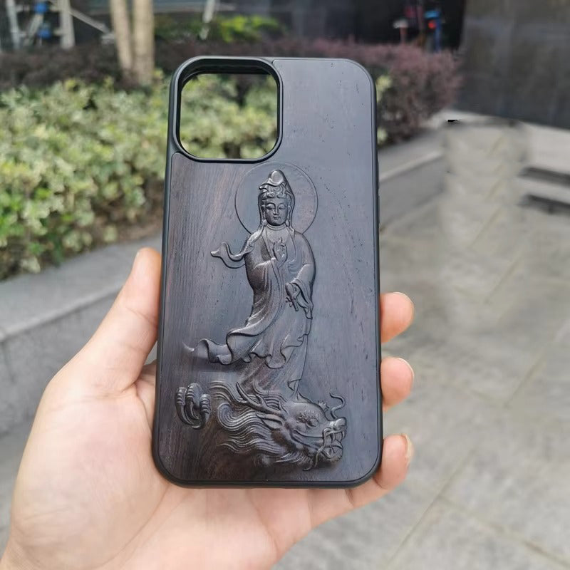 Luxury Apple iPhone Case, MagSafe Compatible, Camera Lens Protection, Screen Protection, Ultra Thin, Shockproof, Magnetic, Full All Around Protection, 3D Carved Wood Cover