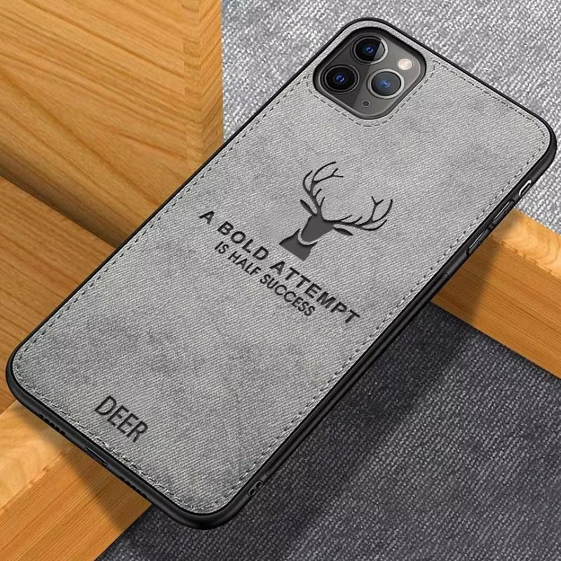Luxury Textured Canvas iPhone Case with MagSafe Support, Shock-Absorbing Bumper Frame, Leather Feel Grip, Drop Protection
