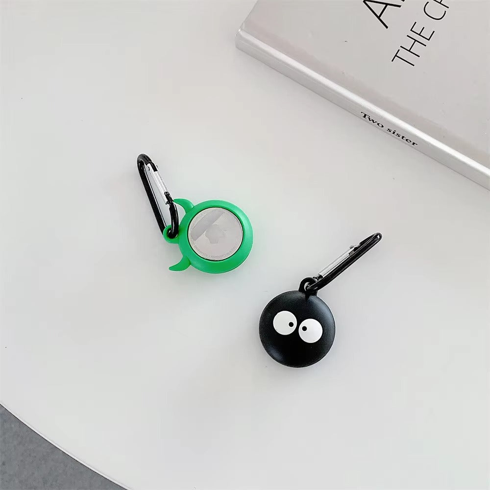 Cute Dog Cartoon Silicone AirTag Case – Soft Anti-Lost Protective Cover with Keychain Hook, Funny Tracker Shell for Kids, Teens & Adults