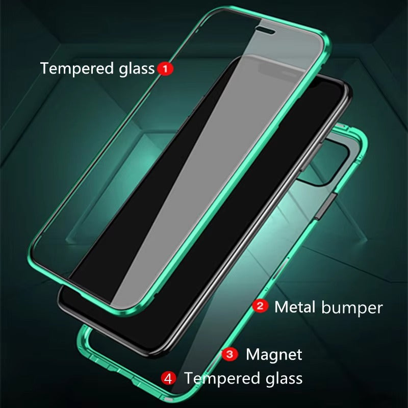 Premium Apple iPhone Case Compatible Camera Lens & Screen Protector Ultra Thin Shockproof Magnetic Full All Around Protection