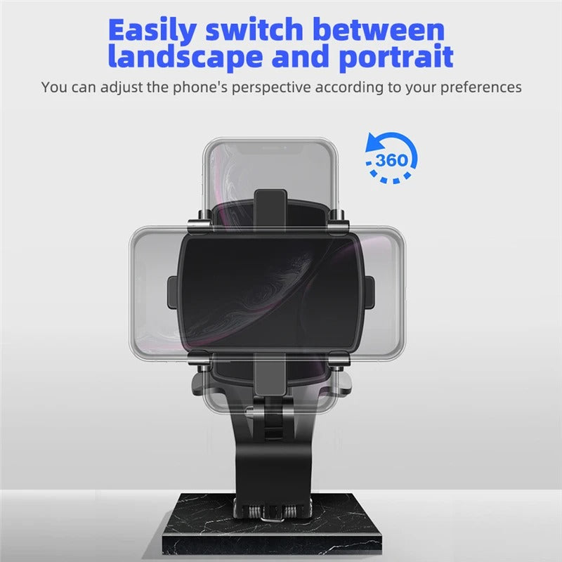 Universal Car Phone Holder Mount – 3-in-1 Clip for Dashboard, Rearview Mirror, Sun Visor | Adjustable 3–7.2" Support, Anti-Slip, 360° Rotation, ABS Build