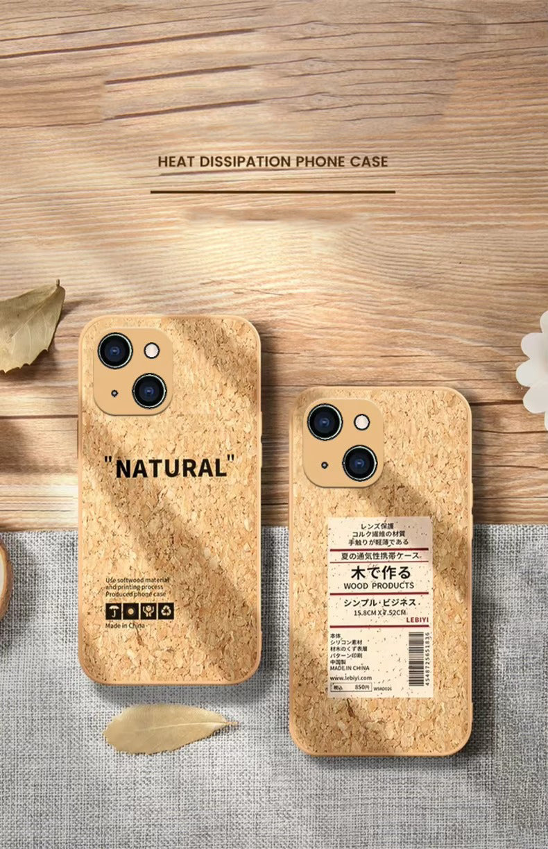 Luxury Apple iPhone Case, MagSafe Compatible, Camera Lens and Screen Protection, Ultra Thin, Shockproof, Magnetic, Full All Around Protection, Cork Wood Soft Cover