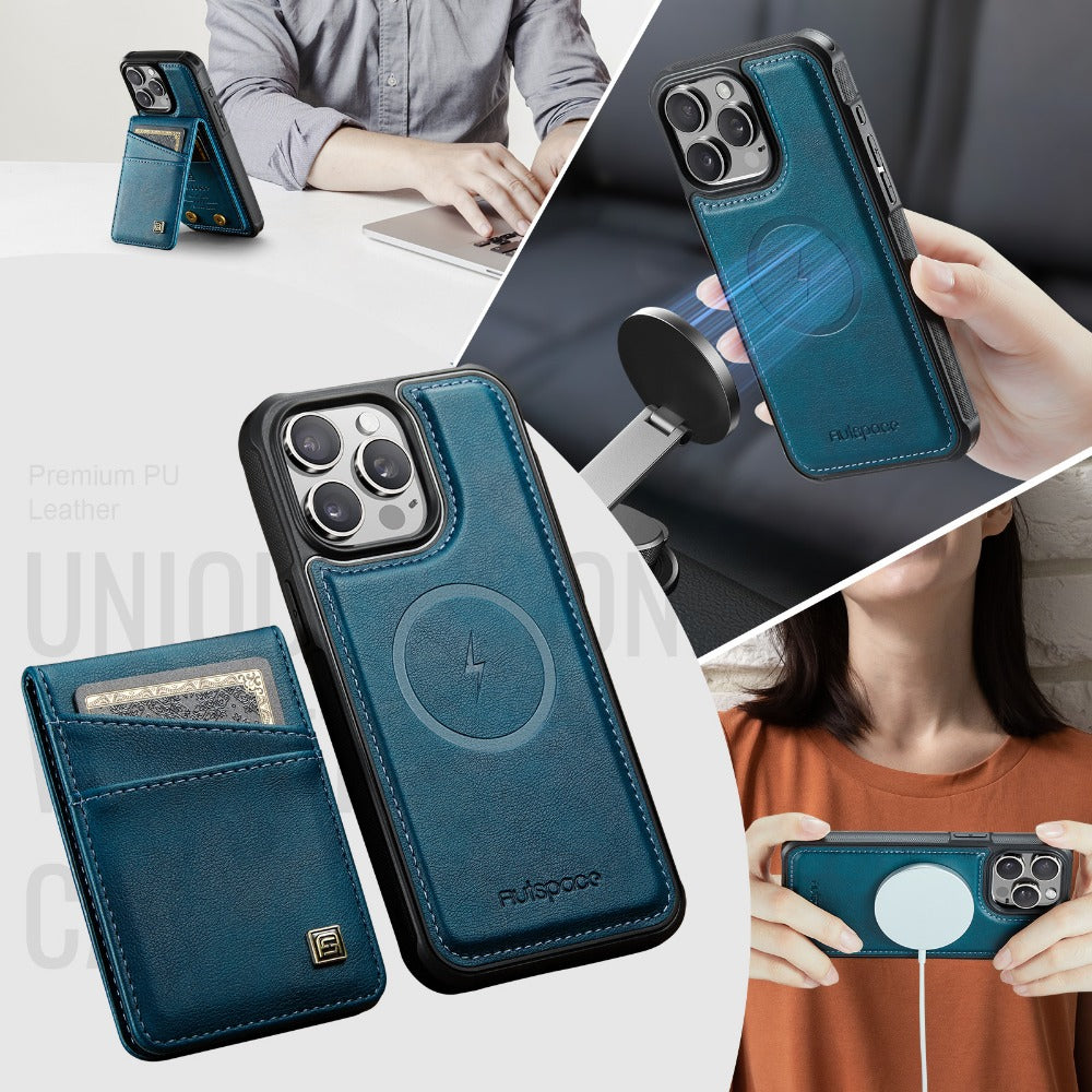 Luxury 2-in-1 Detachable Leather Flip Cover with Card Holder, Wrist Strap and Secure Magnetic Closure for Ultimate Protection