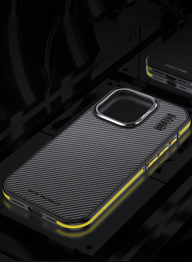Premium 100% Aramid Fiber Kevlar iPhone Case – 600D Lightweight Compatible Ultra-Thin Protective Cover for iPhone Models
