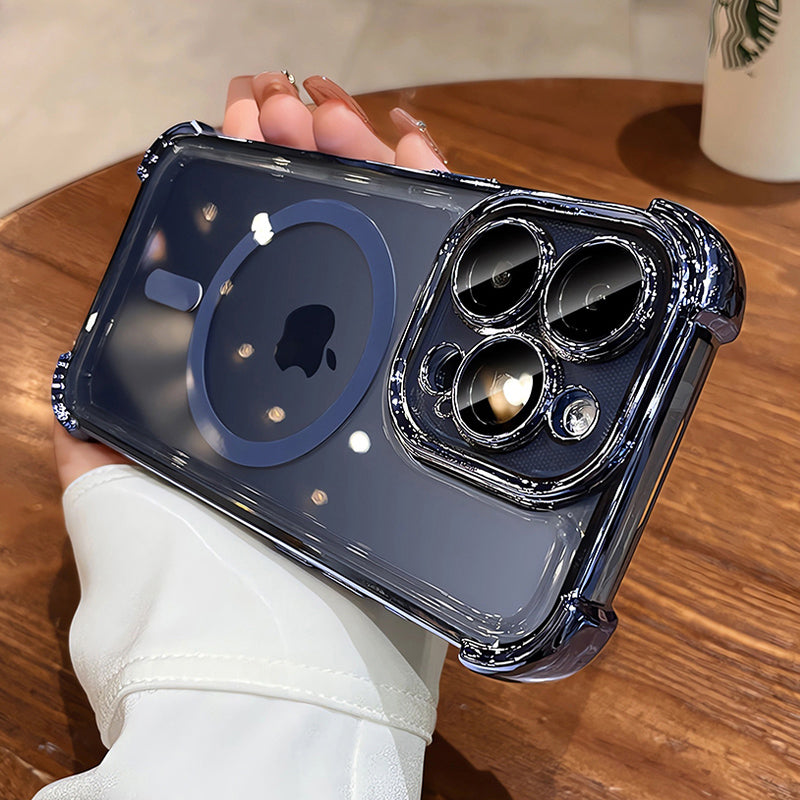 Plating Shockproof MagSafe iPhone Case - Airbag Protection, Magnetic Wireless Charging, Anti-Shock Durable Case for iPhone