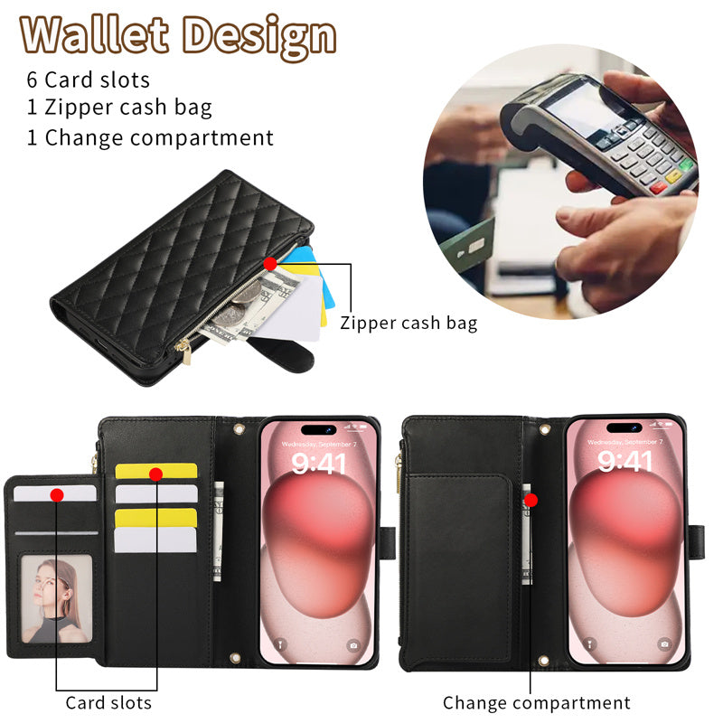 Luxury Leather Flip Phone Case – Premium Wallet, Bracket Protection, Elegant Cover with Card Slots, Durable & Functional