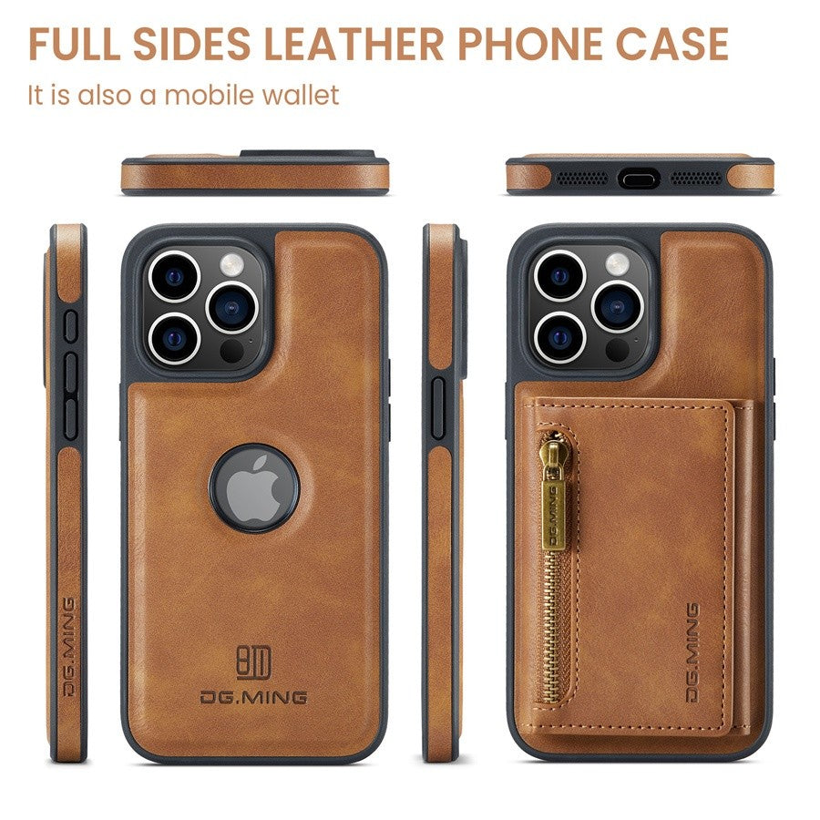 RFID Magnetic Detachable Leather Wallet iPhone Case – Stand Function, Secure Card Holder Premium Protection for iPhone Models