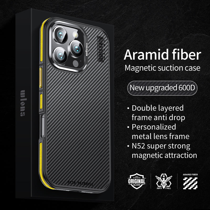 Premium 100% Aramid Fiber Kevlar iPhone Case – 600D Lightweight Compatible Ultra-Thin Protective Cover for iPhone Models