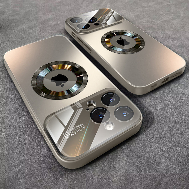 Luxury Magnetic iPhone Case - Matte Finish, MagSafe Compatible, Shockproof with Camera Lens Protection,