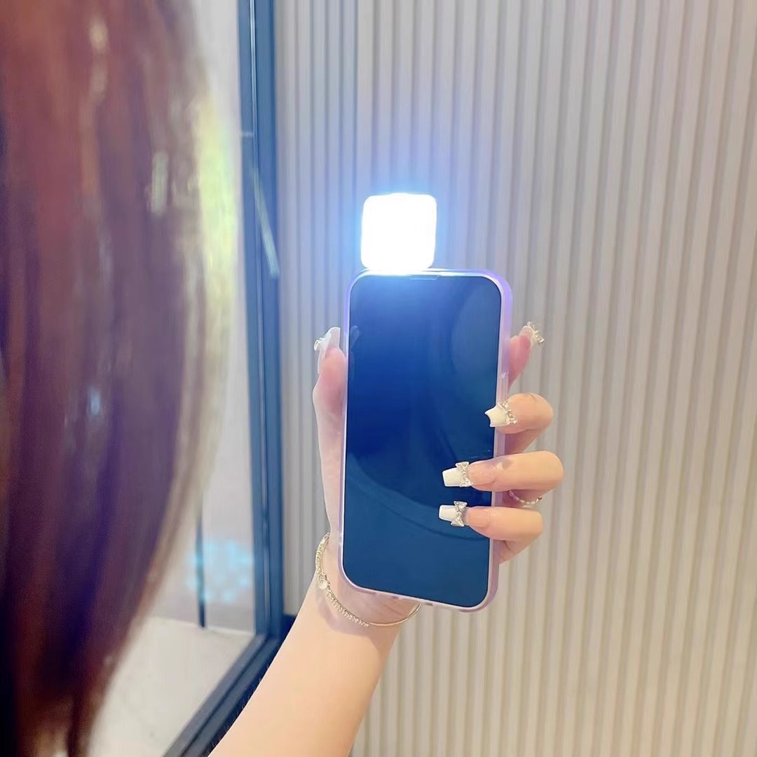 High Quality Apple iPhone Case, MagSafe Compatible, Camera Lens & Screen Protection, Ultra Thin, Shockproof, Magnetic Full All Around Cover – LED Selfie Beauty Flashlight Case