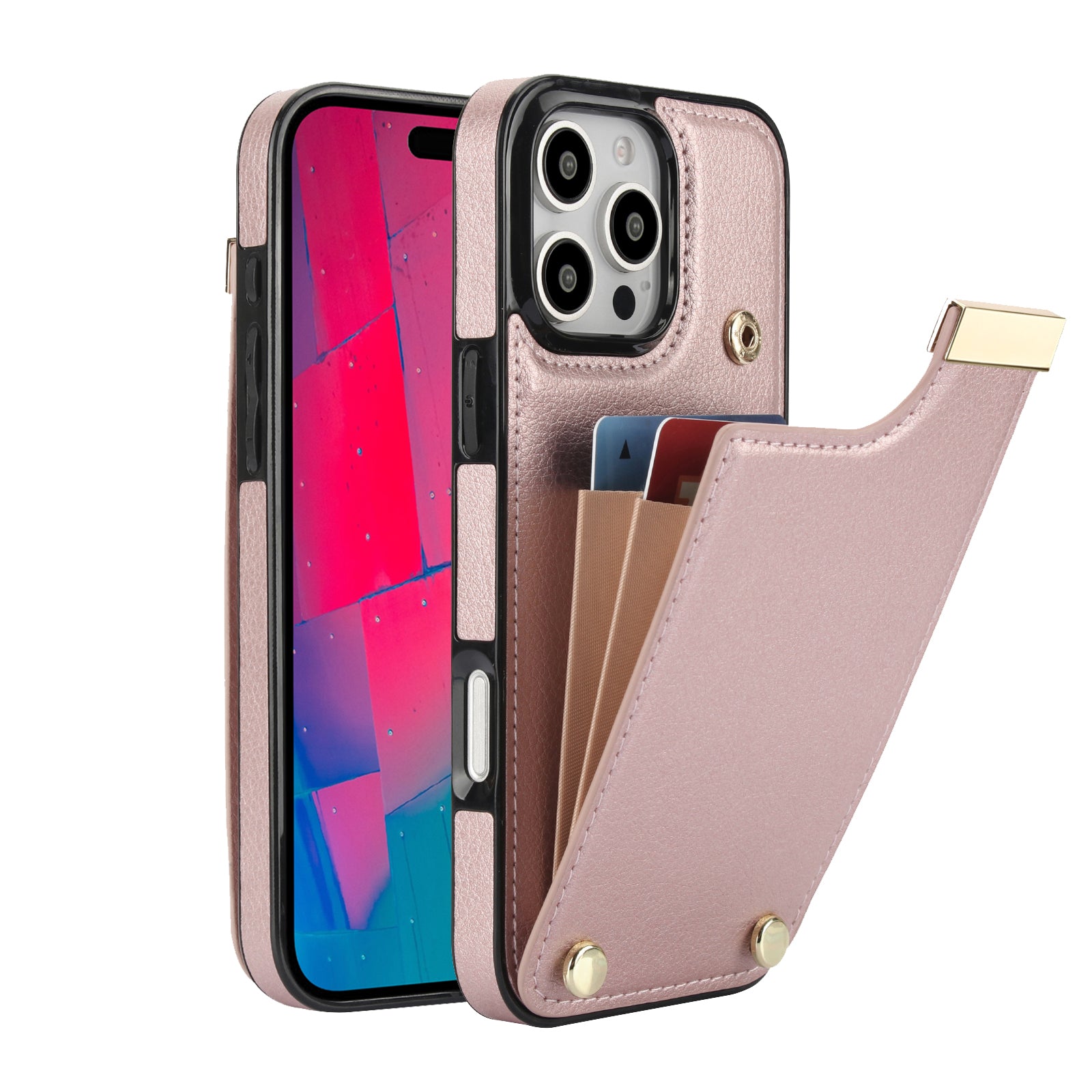 Shockproof Leather Wallet iPhone Case – Flip Cover with Card Holder, Secure Pocket, Durable Protection for iPhone Models