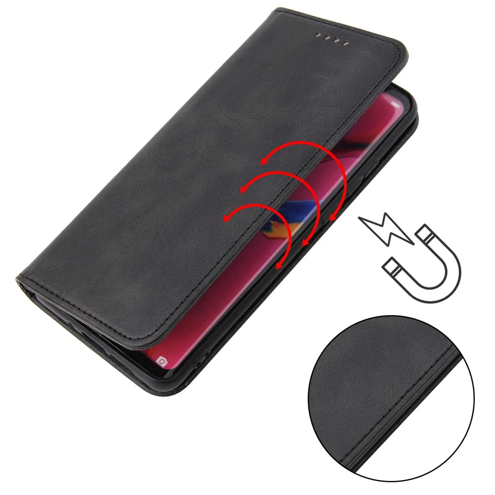 Luxury Magnetic Leather Flip iPhone Case – Premium Wallet Cover with Card Slots, and Magnetic Closure for iPhone Models