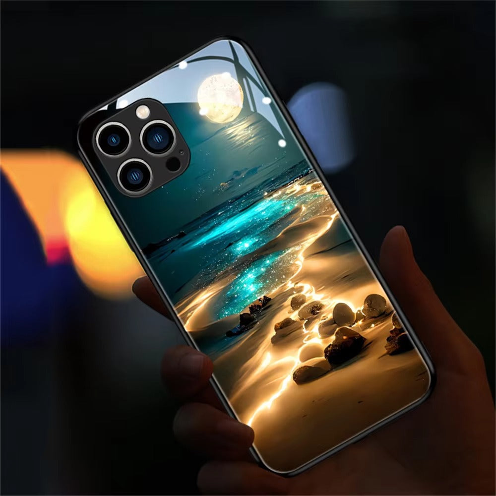 Premium Apple iPhone Case, MagSafe Compatible, Camera Lens and Screen Protection, Ultra Thin, Shockproof, Magnetic, Full All Around Protection, LED Mount Fuji Glass Cover