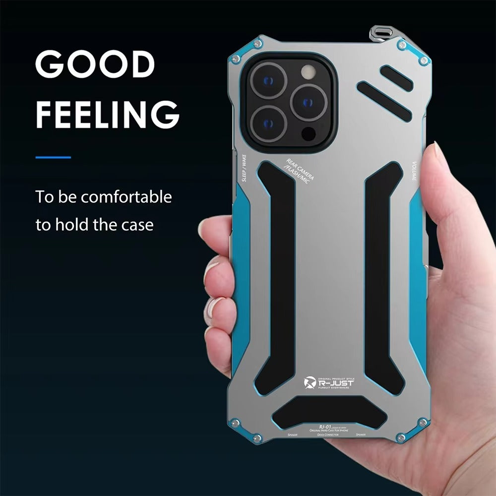 High Quality Apple iPhone Case, MagSafe Compatible, Camera Lens & Screen Protection, Ultra Thin, Shockproof, Magnetic Full All Around Cover – Hard Aluminum Metal Case with Shockproof Protection & Durable Design