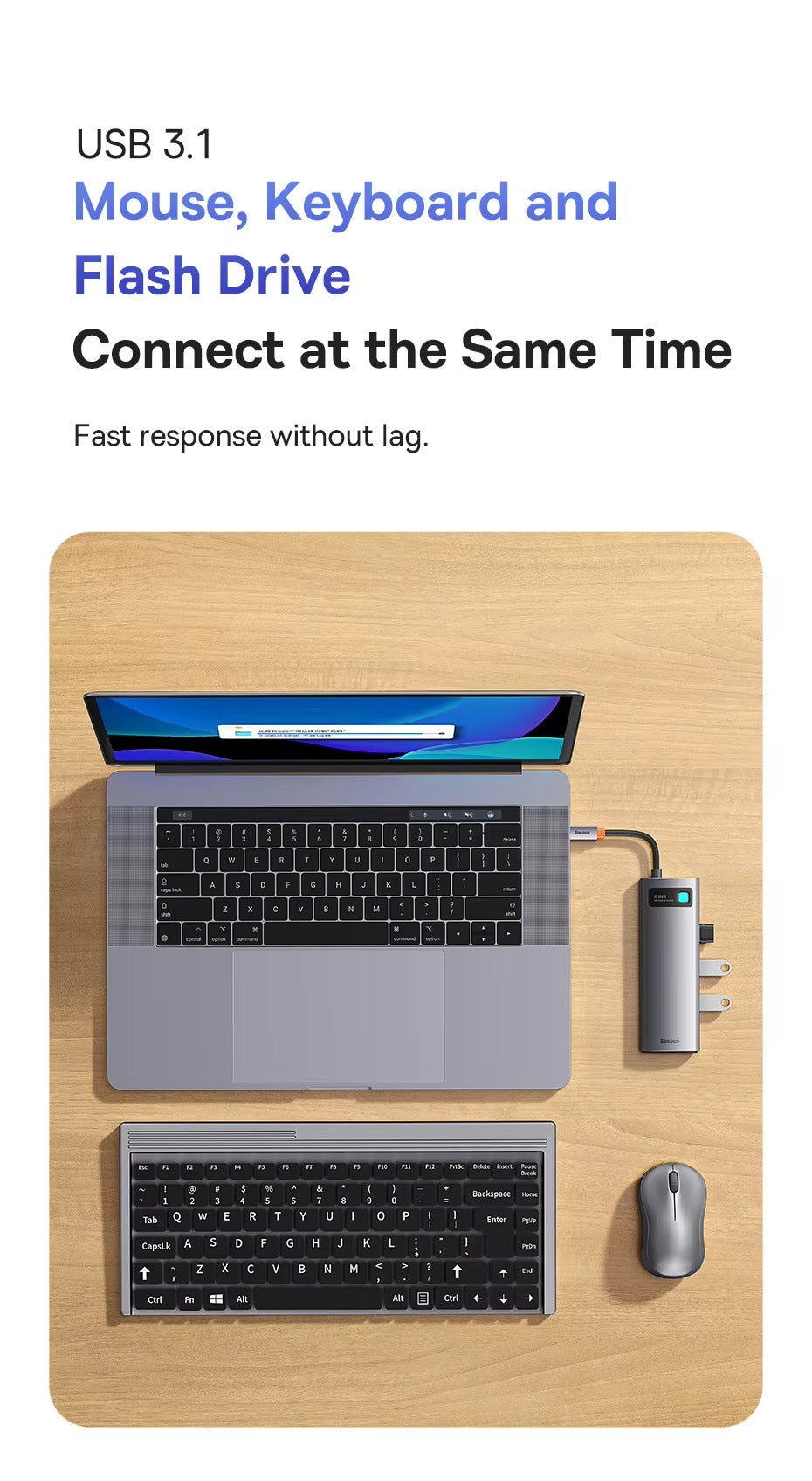 High Quality USB-C Hub Adapter – Type-C to HDMI, USB 3.1, 10Gbps, RJ45 Ethernet, Laptop, Tablet, USB-C Devices